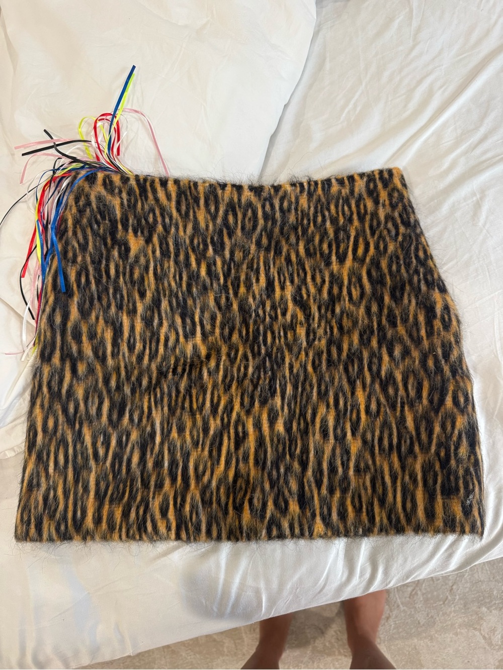 MSGM Leopard-Print Faux Fur Mini Skirt - Black & Brown